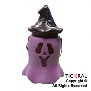 CARAMELERA FANTASMA CON TAPA VIOLETA HALLOWEEN x 1